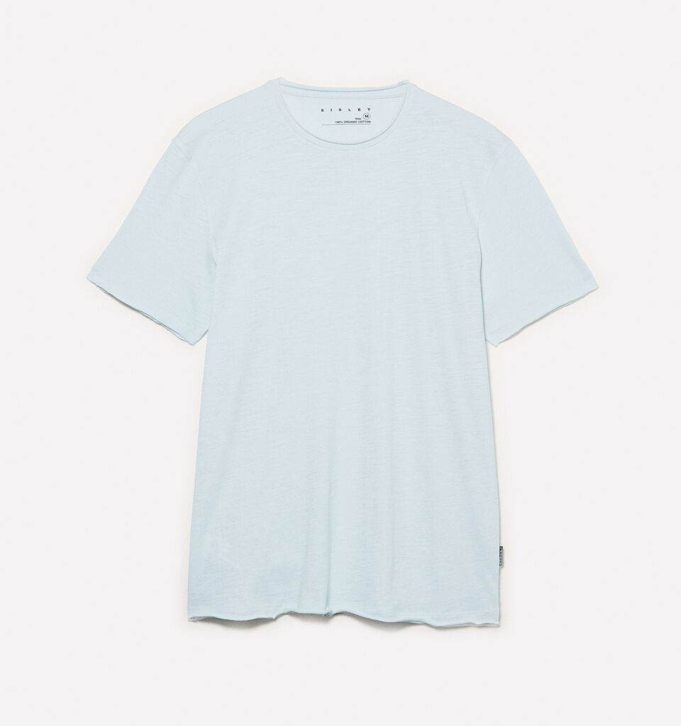 Light blue slim fit short sleeve t-shirt - men's short sleeve t-shirts - Light Blue | Sisley image number 5